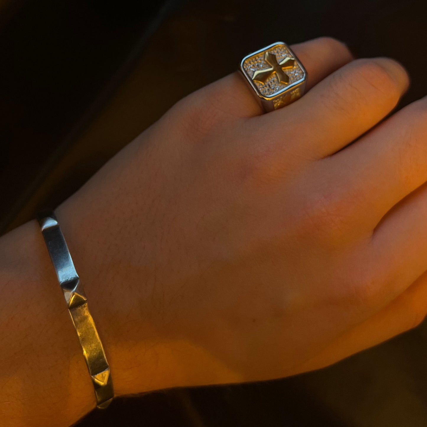 ANILLO SELLO CRUZ DUO