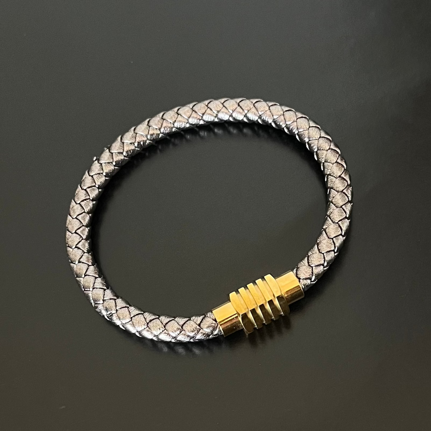 PULSERA PELLE METAL DUO