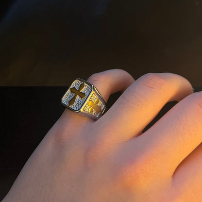 ANILLO SELLO CRUZ DUO