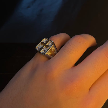 ANILLO SELLO CRUZ DUO