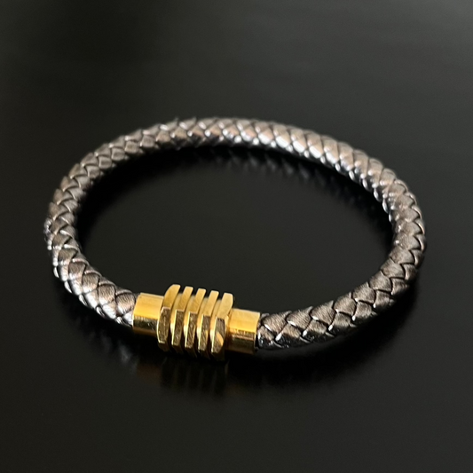 PULSERA PELLE METAL DUO