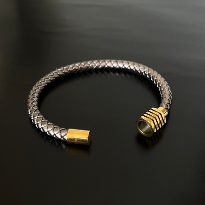 PULSERA PELLE METAL DUO