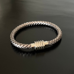 PULSERA PELLE METAL SILVER