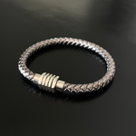 PULSERA PELLE METAL SILVER