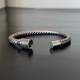 PULSERA PELLE METAL SILVER