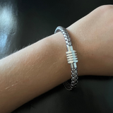 PULSERA PELLE METAL SILVER